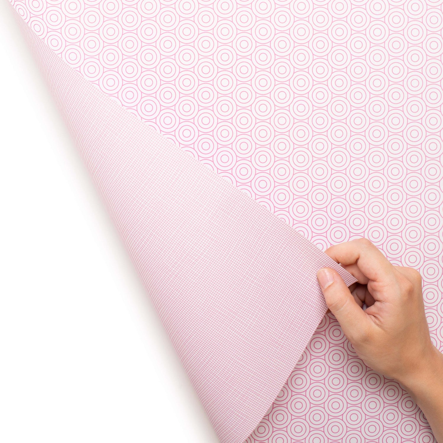 Geschenkpapier &quot;Kreise und Netzmuster&quot; in pink - doppelseitig bedruckt auf 100% Recyclingpapier  von My Pretty Circus | RW-CIR1606-PI