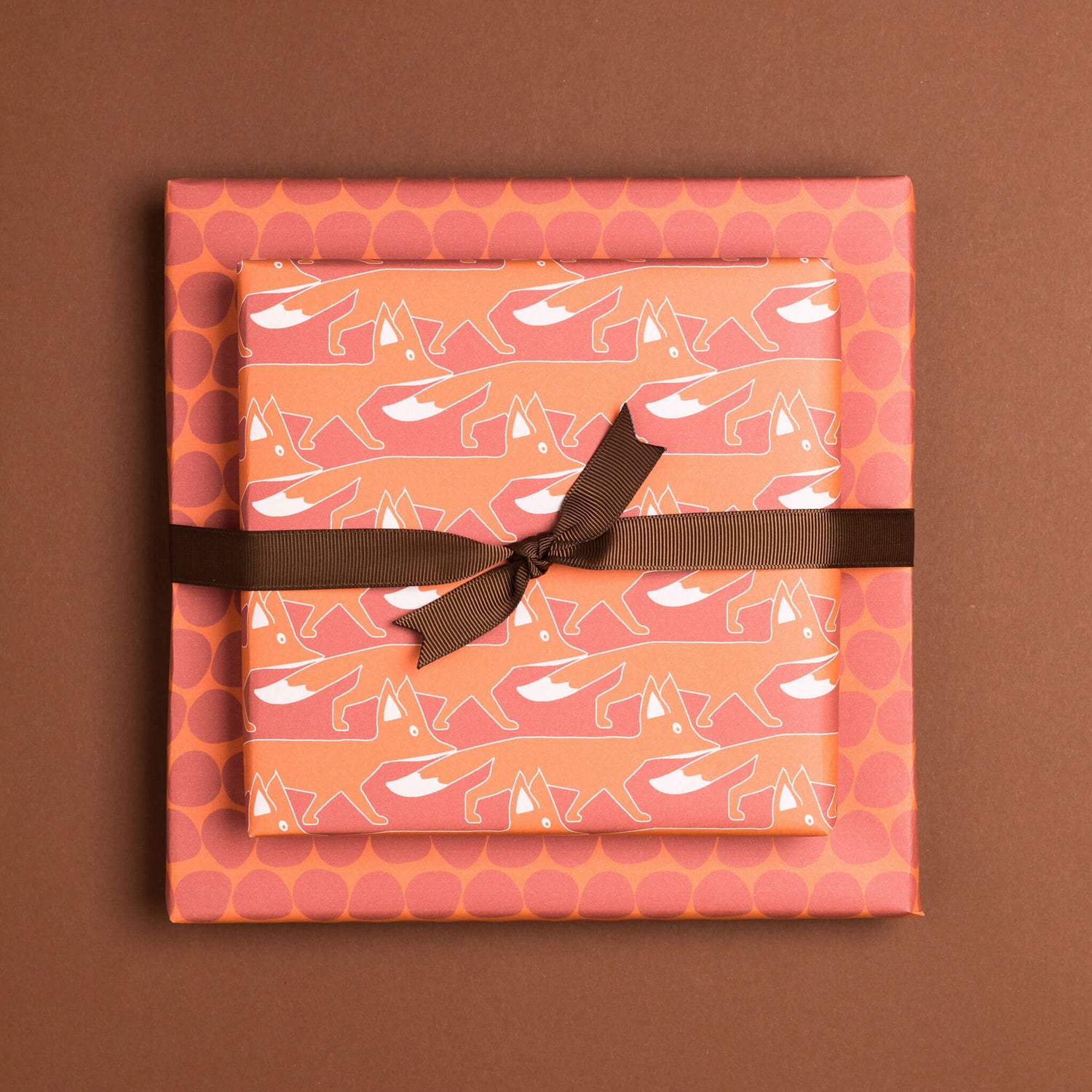 Geschenkpapier &quot;Fuchs&quot; in rostrot - doppelseitig bedruckt auf 100% Recyclingpapier  von My Pretty Circus | RW-FOX2032-CU