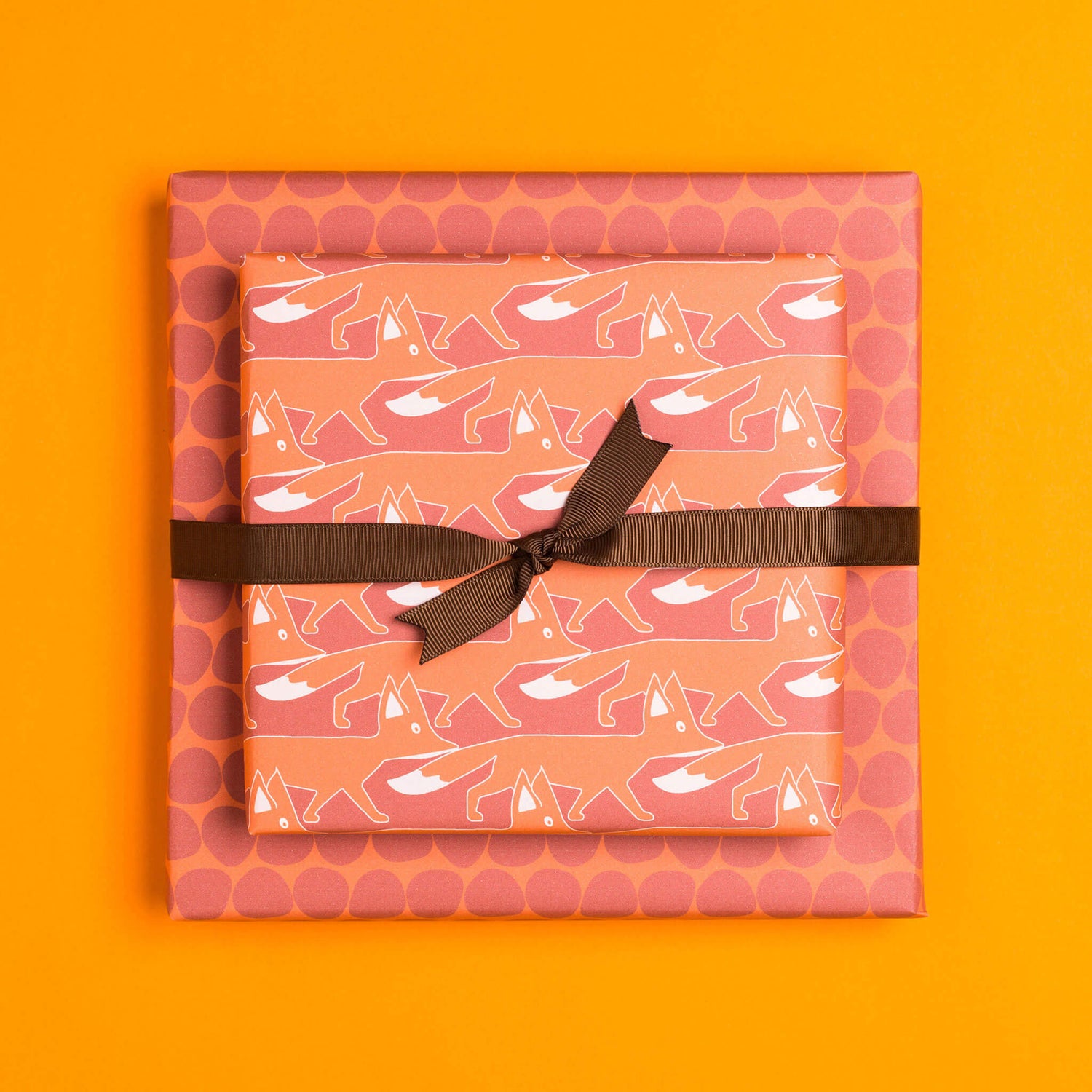 Geschenkpapier &quot;Fuchs&quot; in rostrot - doppelseitig bedruckt auf 100% Recyclingpapier  von My Pretty Circus | RW-FOX2032-CU