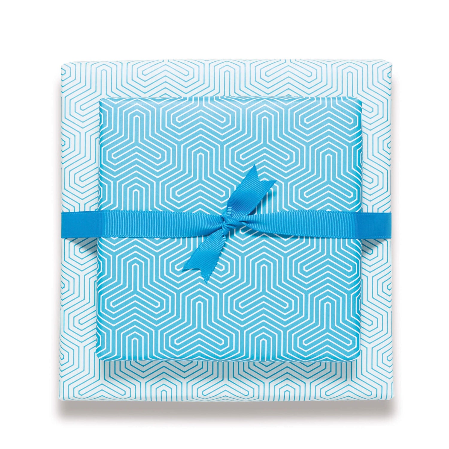 Geschenkpapier &quot;Trinity&quot; mit geometrischem Muster in türkis - doppelseitig bedruckt auf 100% Recyclingpapier  von My Pretty Circus | RW-GEO1622-TQ