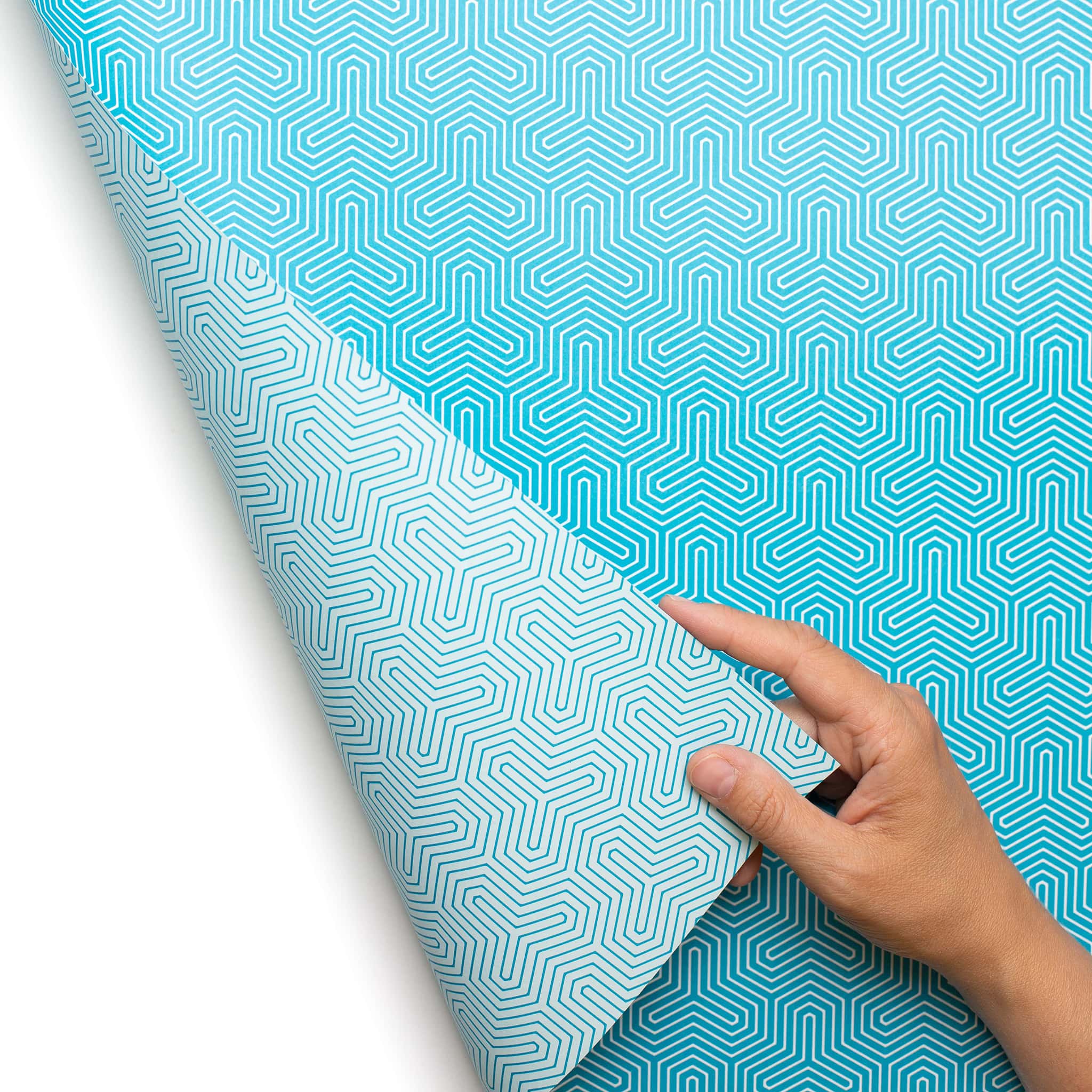 Geschenkpapier &quot;Trinity&quot; mit geometrischem Muster in türkis - doppelseitig bedruckt auf 100% Recyclingpapier  von My Pretty Circus | RW-GEO1622-TQ