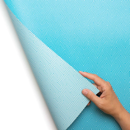 Geschenkpapier &quot;Trinity&quot; mit geometrischem Muster in türkis - doppelseitig bedruckt auf 100% Recyclingpapier  von My Pretty Circus | RW-GEO1622-TQ
