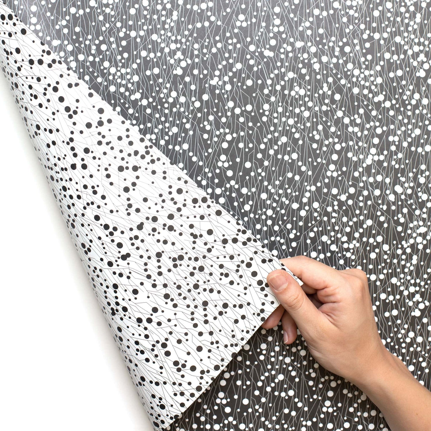 Geschenkpapier &quot;Dornen&quot; in schwarz und weiß - doppelseitig bedruckt auf 100% Recyclingpapier  von My Pretty Circus | RW-THO1605-BK