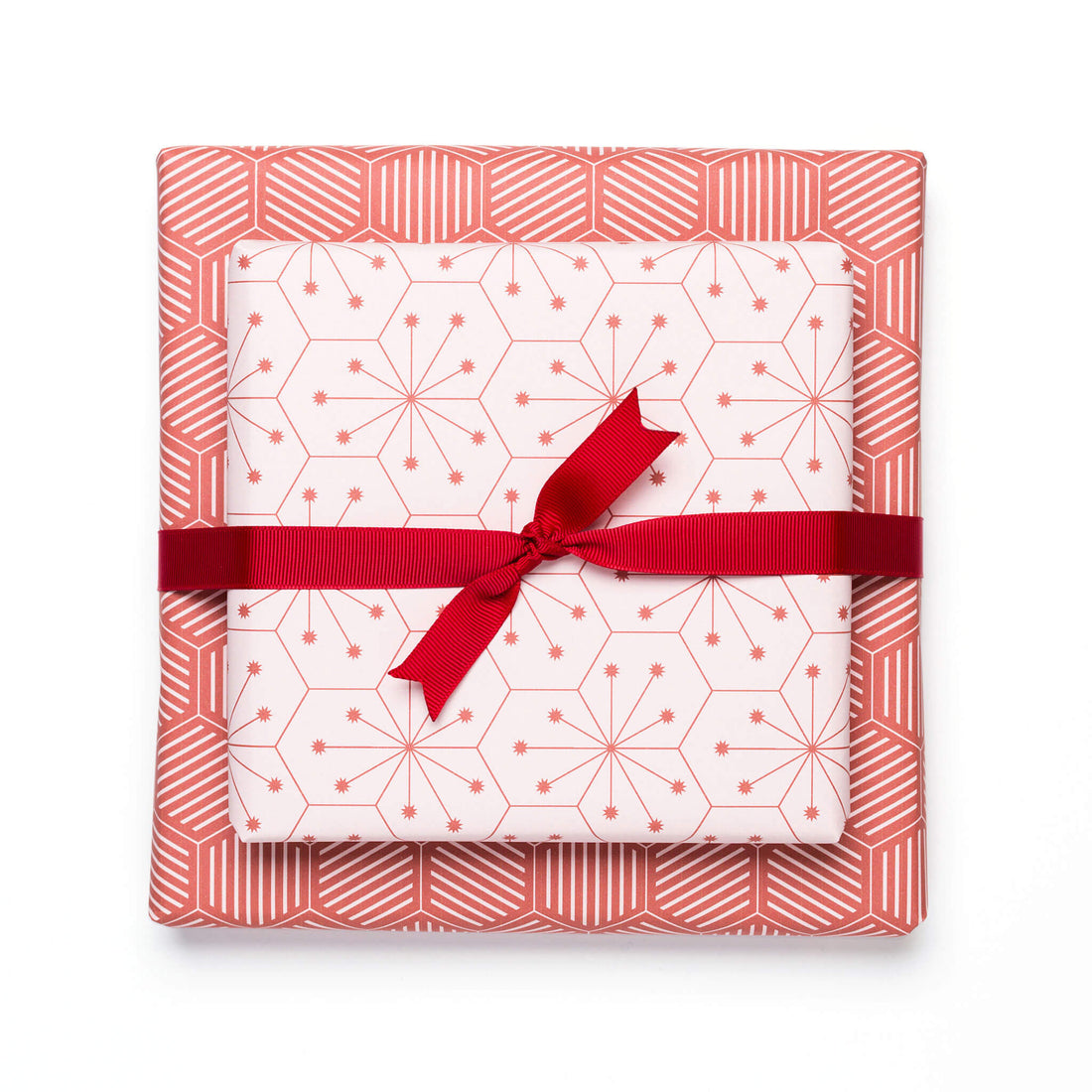 Geschenkpapier "Fliesen" in altrosa und rostrot - doppelseitig bedruckt auf 100% Recyclingpapier  von My Pretty Circus | RW-TIL2033-OR