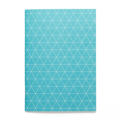 Notizheft &quot;Dreiecke&quot; - Notizbuch in DIN A5 mit geometrischem Muster in türkis - Recyclingpapier von My Pretty Circus | NB-TRA1803-TQ