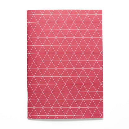 Notizheft &quot;Dreiecke&quot; - Notizbuch in DIN A5 mit geometrischem Muster in dunkelrot - Recyclingpapier von My Pretty Circus | NB-TRA1804-DR