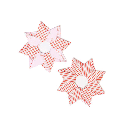 Origami Papier &quot;Zuckerstangen&quot; -  25 Blatt doppelseitiges Faltpapier mit rosa rotem Candy Cane Muster aus 15x15cm Recyclingpapier-OR-CAN2106-RO | My Pretty Circus