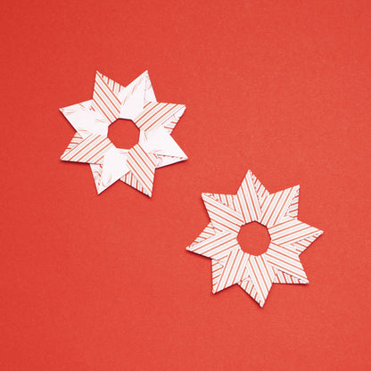 Origami Papier &quot;Zuckerstangen&quot; -  25 Blatt doppelseitiges Faltpapier mit rosa rotem Candy Cane Muster aus 15x15cm Recyclingpapier-OR-CAN2106-RO | My Pretty Circus