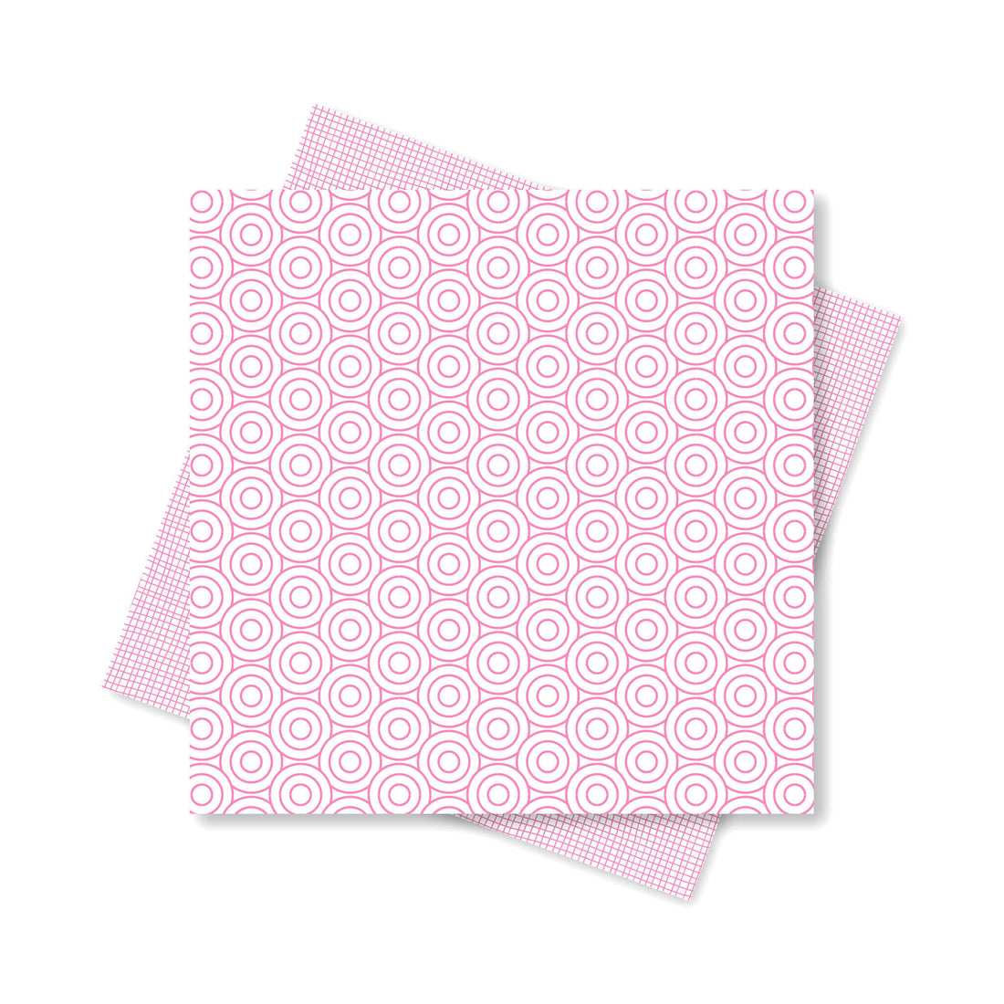 Origami Papier rosa &quot;Kreise&quot; für kreatives Basteln - 25 Blatt doppelseitiges Faltpapier mit weiß rosa Kreis- und Netzmuster aus 15x15cm Recyclingpapier-OR-CIR2102-PI | My Pretty Circus