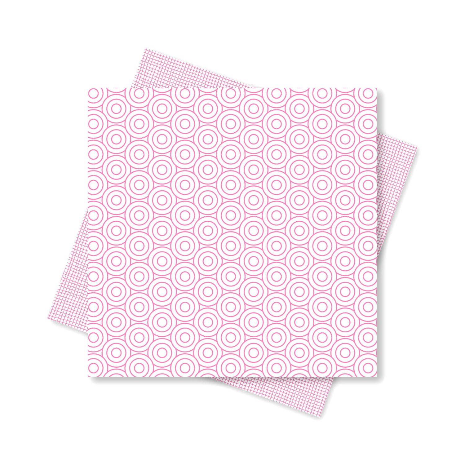 Origami Papier rosa &quot;Kreise&quot; für kreatives Basteln - 25 Blatt doppelseitiges Faltpapier mit weiß rosa Kreis- und Netzmuster aus 15x15cm Recyclingpapier-OR-CIR2102-PI | My Pretty Circus