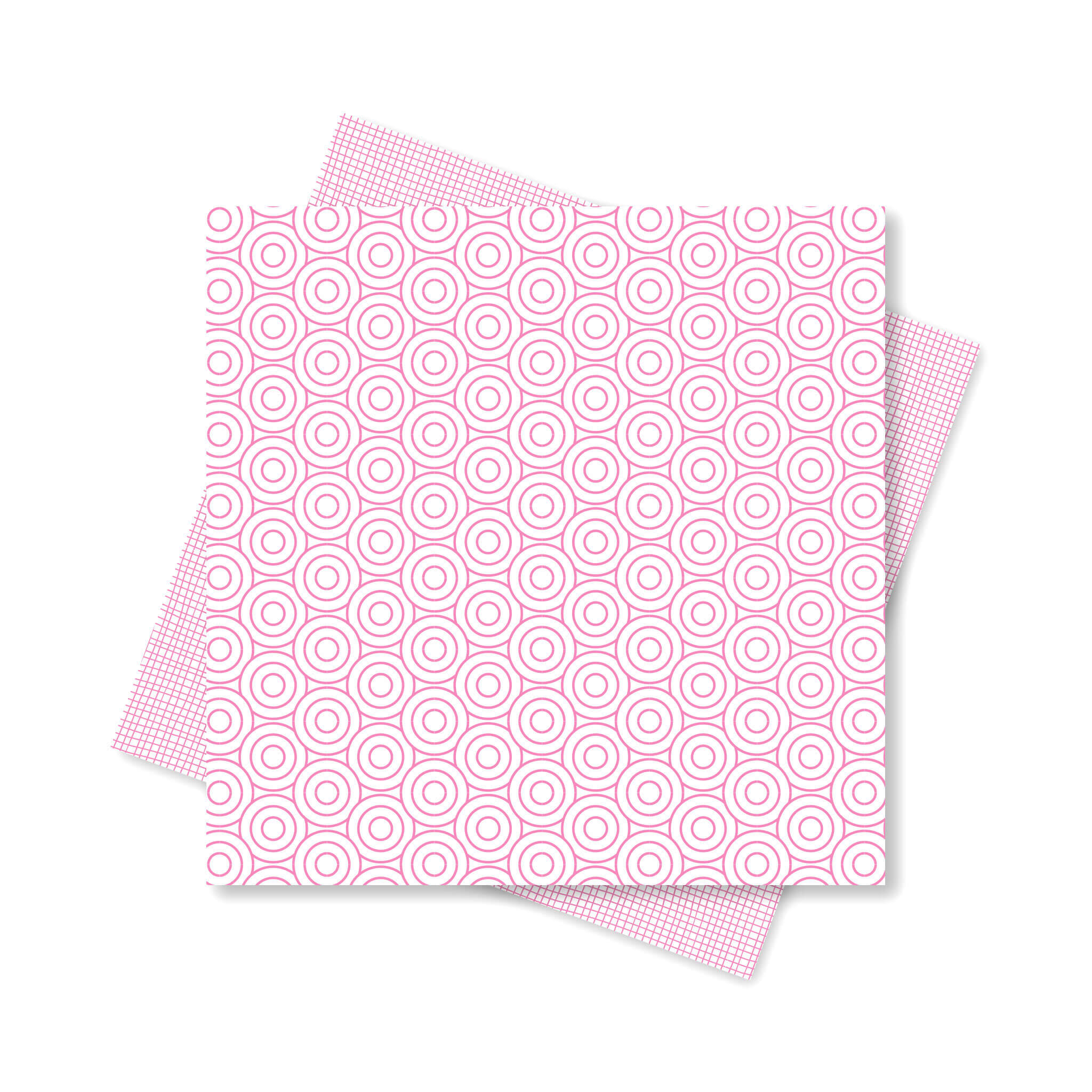 Origami Papier rosa &quot;Kreise&quot; für kreatives Basteln - 25 Blatt doppelseitiges Faltpapier mit weiß rosa Kreis- und Netzmuster aus 15x15cm Recyclingpapier-OR-CIR2102-PI | My Pretty Circus