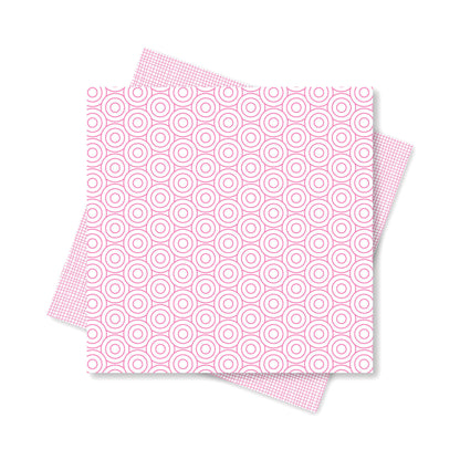 Origami Papier rosa &quot;Kreise&quot; für kreatives Basteln - 25 Blatt doppelseitiges Faltpapier mit weiß rosa Kreis- und Netzmuster aus 15x15cm Recyclingpapier-OR-CIR2102-PI | My Pretty Circus