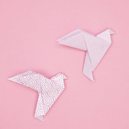 Origami Papier rosa &quot;Kreise&quot; für kreatives Basteln - 25 Blatt doppelseitiges Faltpapier mit weiß rosa Kreis- und Netzmuster aus 15x15cm Recyclingpapier-OR-CIR2102-PI | My Pretty Circus