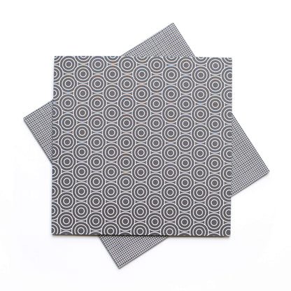 Origami Papier schwarze &quot;Kreise&quot; für kreatives Basteln - 25 Blatt doppelseitiges Faltpapier mit schwarz weißem Kreis- und Netzmuster aus 15x15cm Recyclingpapier-OR-CIR2208-BL | My Pretty Circus