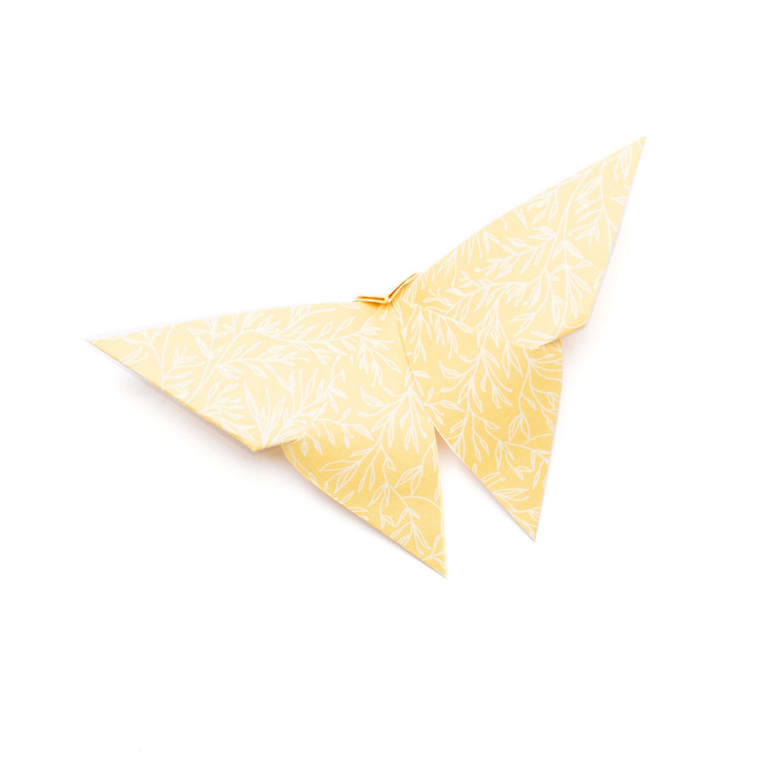 Origami Papier &quot;Pflanzen&quot; für kreatives Basteln - 25 Blatt doppelseitiges Faltpapier mit zartgelbem Pflanzenmuster aus 15x15cm Recyclingpapier-OR-PLA2104-YE | My Pretty Circus