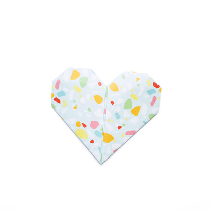 Origami Papier &quot;Terrazzo&quot; für kreatives Basteln - 25 Blatt doppelseitiges Faltpapier mit buntem Terrazzo Muster aus 15x15cm Recyclingpapier-OR-TER2101-TQ | My Pretty Circus