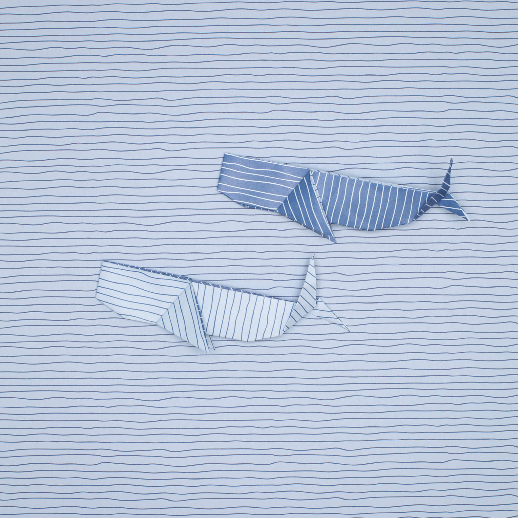 Origami Papier &quot;Wasser&quot; für kreatives Basteln - 25 Blatt doppelseitiges Faltpapier mit blauen Linien aus 15x15cm Recyclingpapier-OR-WAT2103-BL | My Pretty Circus