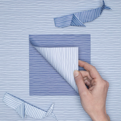 Origami Papier &quot;Wasser&quot; für kreatives Basteln - 25 Blatt doppelseitiges Faltpapier mit blauen Linien aus 15x15cm Recyclingpapier-OR-WAT2103-BL | My Pretty Circus