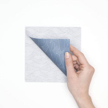 Origami Papier &quot;Wellen&quot; für kreatives Basteln - 25 Blatt doppelseitiges Faltpapier mit blau weiße Wellen aus 15x15cm Recyclingpapier-OR-WAV2207-WH | My Pretty Circus