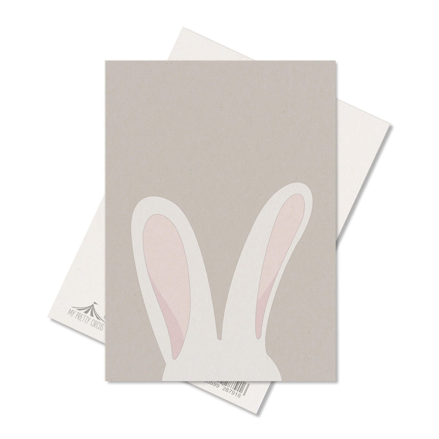 Postkarte &quot;Hase&quot; - stabile Karte aus Holzschliffpappe mit Hasenohren in beige von My Pretty Circus | PC-BUN2009-BE