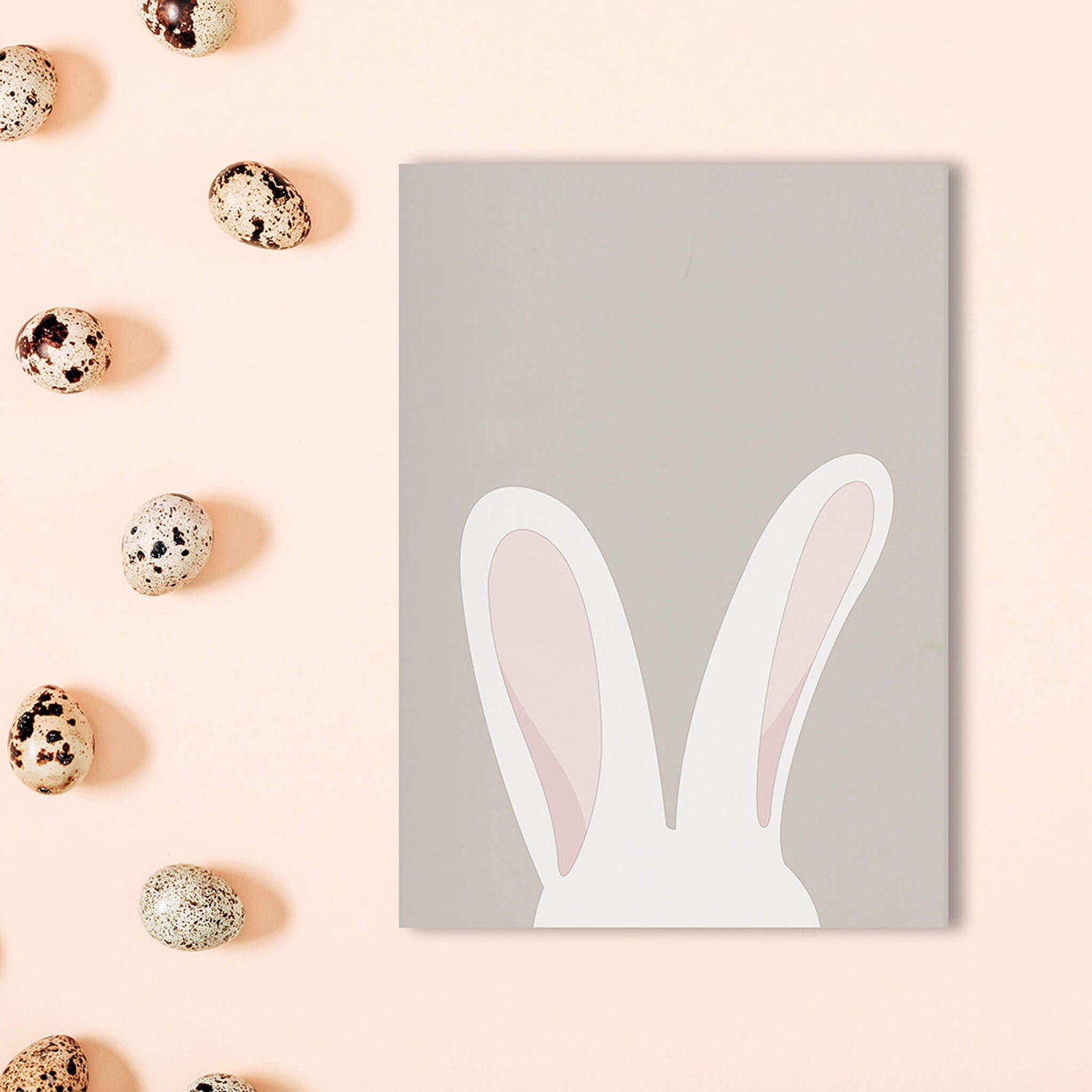 Postkarte &quot;Hase&quot; - stabile Karte aus Holzschliffpappe mit Hasenohren in beige von My Pretty Circus | PC-BUN2009-BE