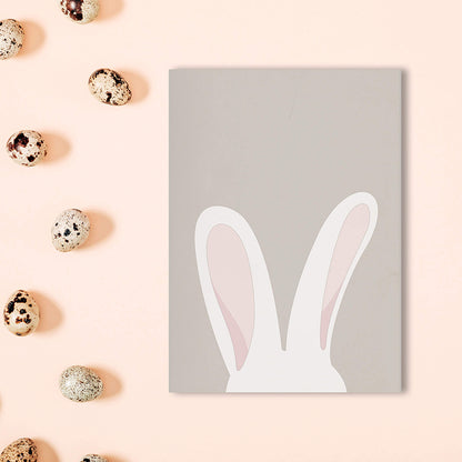 Postkarte &quot;Hase&quot; - stabile Karte aus Holzschliffpappe mit Hasenohren in beige von My Pretty Circus | PC-BUN2009-BE