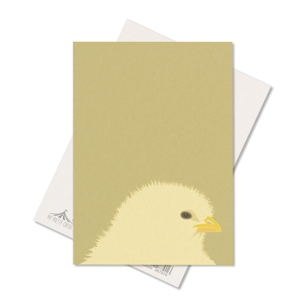 Postkarte "Küken" - stabile Karte aus Holzschliffpappe in hellgrün von My Pretty Circus | PC-CHI2102-YE