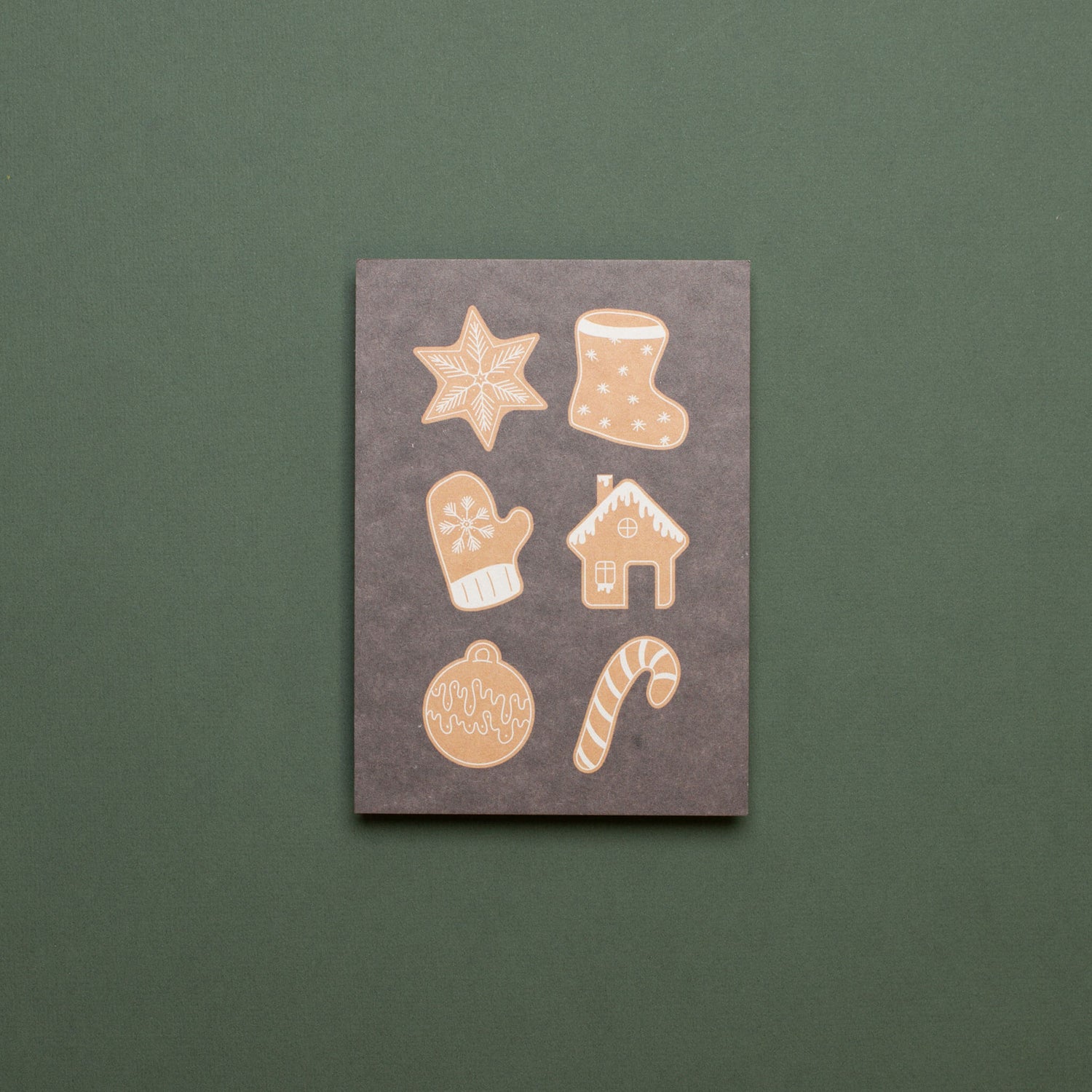 Postkarte Lebkuchen -  stabile Karte aus Holzschliffpappe mit Weihnachtskeksen von My Pretty Circus | PC-GIN2203-BR-3