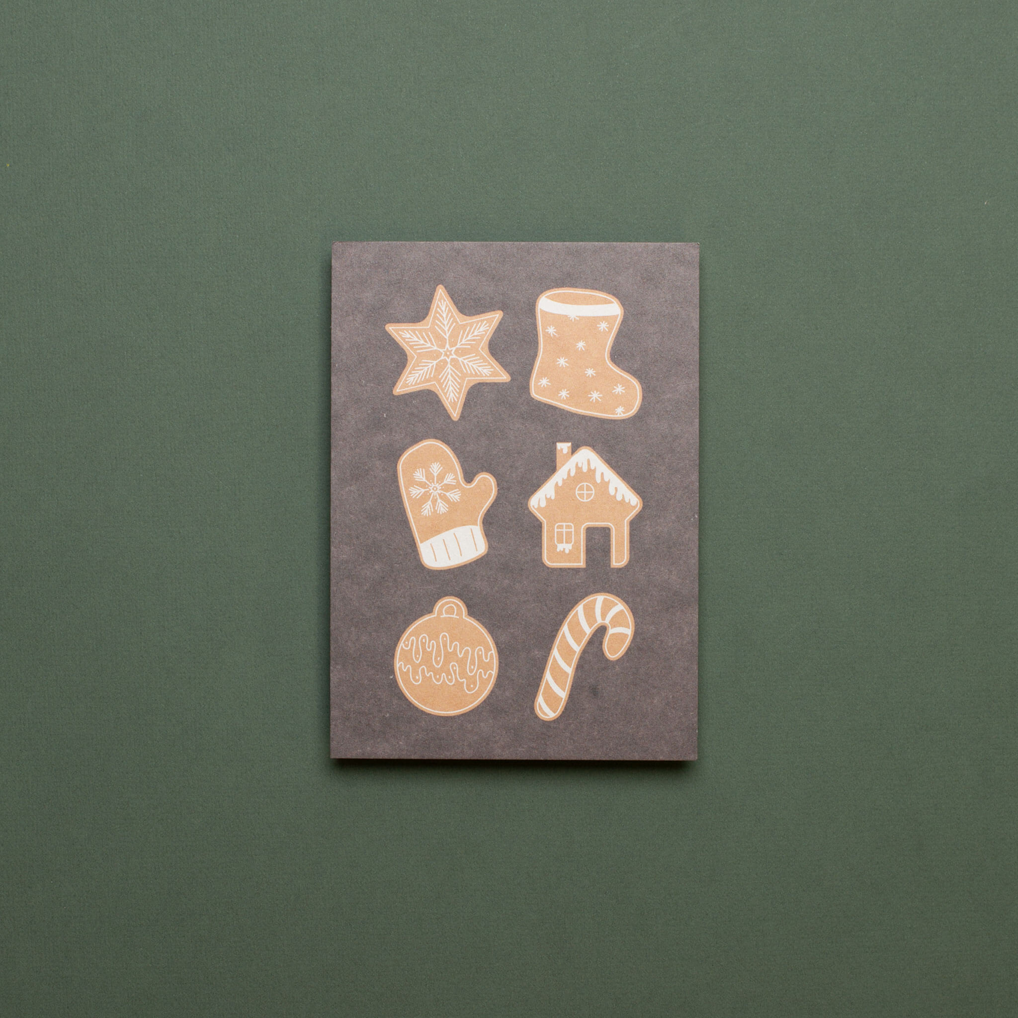 Postkarte Lebkuchen -  stabile Karte aus Holzschliffpappe mit Weihnachtskeksen von My Pretty Circus | PC-GIN2203-BR-3