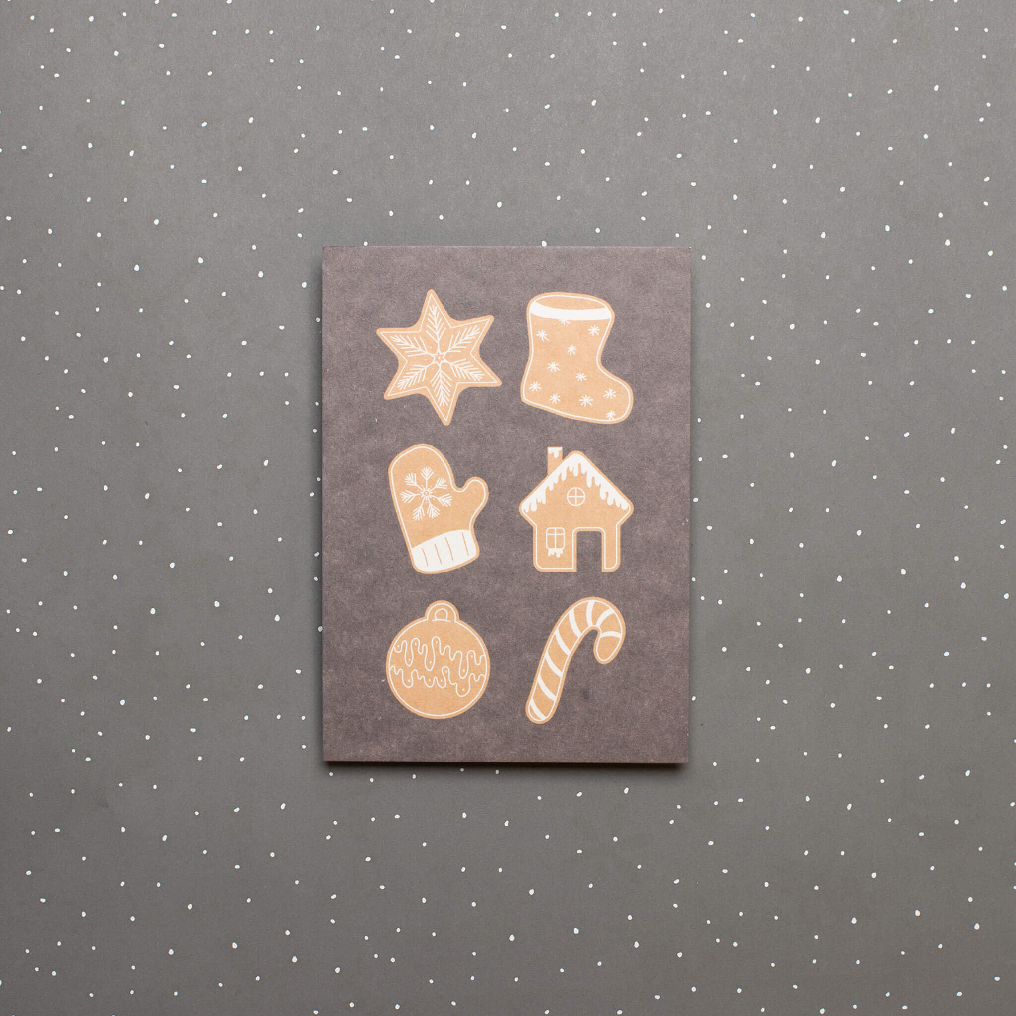 Postkarte Lebkuchen -  stabile Karte aus Holzschliffpappe mit Weihnachtskeksen von My Pretty Circus | PC-GIN2203-BR-6