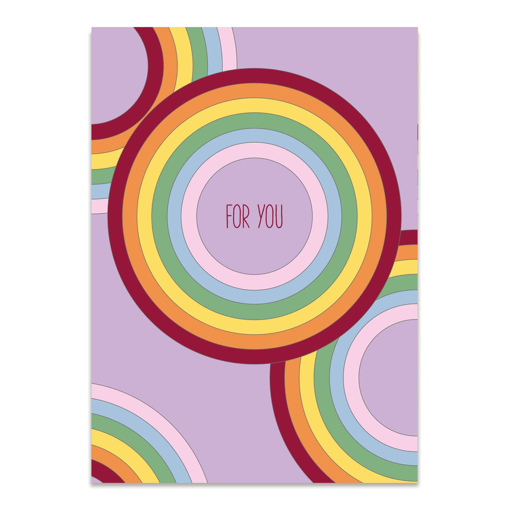 Postkarte Regenbogen "For You" in lila aus 100% Recyclingpapier von My Pretty Circus | PC-RAI1904-LI