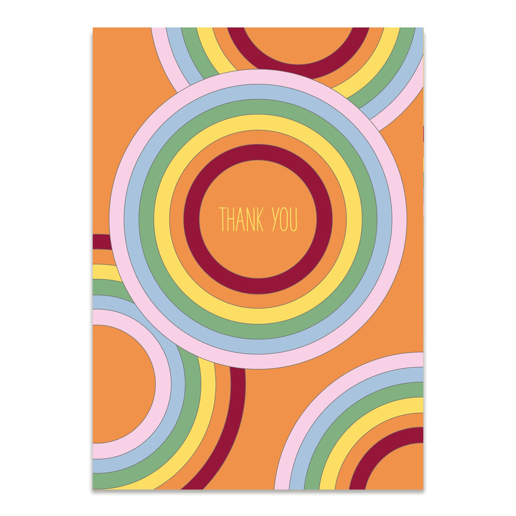 Postkarte Regenbogen "Thank You" in orange aus 100% Recyclingpapier von My Pretty Circus | PC-RAI1905-OR