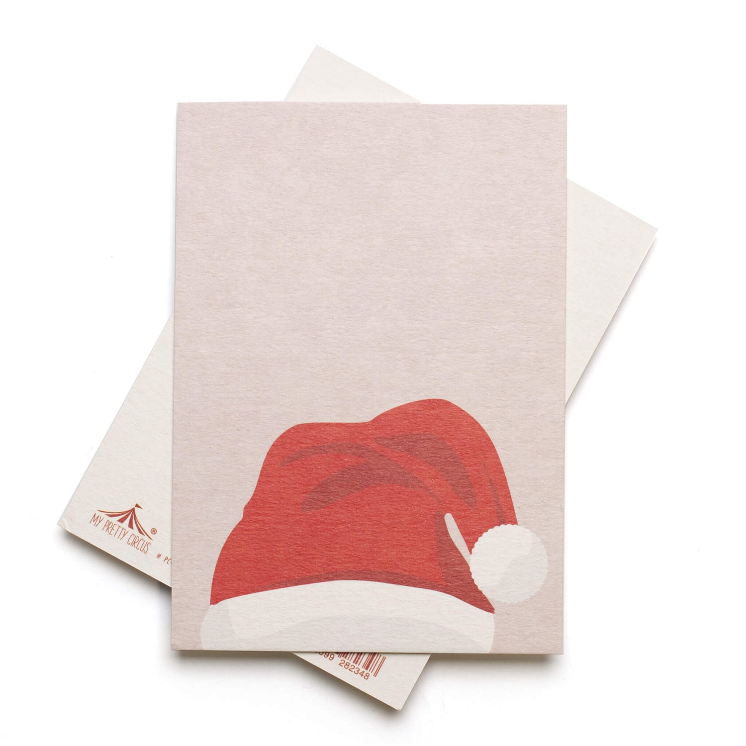 Postkarte &quot;Nikolaus&quot; - stabile Karte aus Holzschliffpappe mit Weihnachtsmann Mütze in rosa und rot von My Pretty Circus | PC-SAN2008-LP
