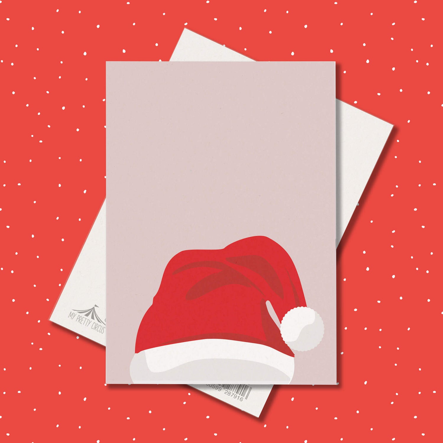 Postkarte &quot;Nikolaus&quot; - stabile Karte aus Holzschliffpappe mit Weihnachtsmann Mütze in rosa und rot von My Pretty Circus | PC-SAN2008-LP