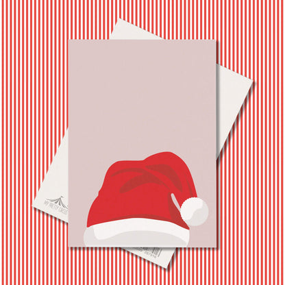 Postkarte &quot;Nikolaus&quot; - stabile Karte aus Holzschliffpappe mit Weihnachtsmann Mütze in rosa und rot von My Pretty Circus | PC-SAN2008-LP