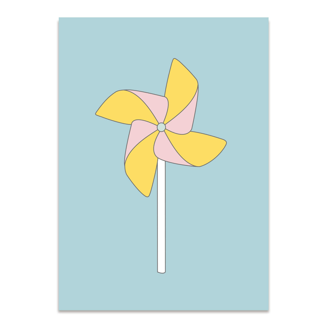 Postkarte &quot;Windrad&quot; in hellblau aus 100% Recyclingpapier von My Pretty Circus | PC-WIN1907-LB
