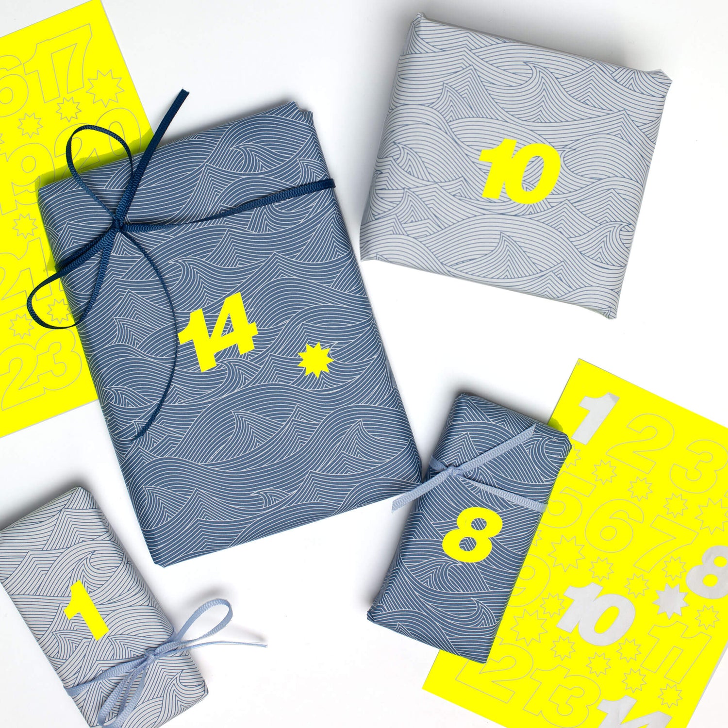 Adventskalender Zahlen Sticker in Neon Gelb - 2 DIN A6 Bogen Aufkleber aus Haftpapier von My Pretty Circus | ST-ADV2101-NY