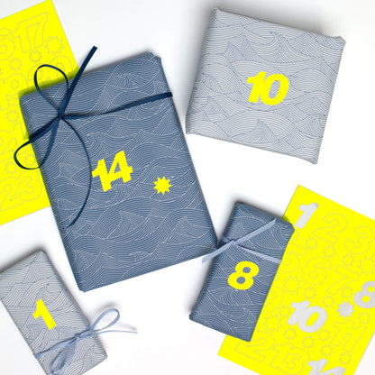 Adventskalender Zahlen Sticker in Neon Gelb - 2 DIN A6 Bogen Aufkleber aus Haftpapier von My Pretty Circus | ST-ADV2101-NY