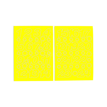 Adventskalender Zahlen Sticker in Neon Gelb - 2 DIN A6 Bogen Aufkleber aus Haftpapier von My Pretty Circus | ST-ADV2101-NY