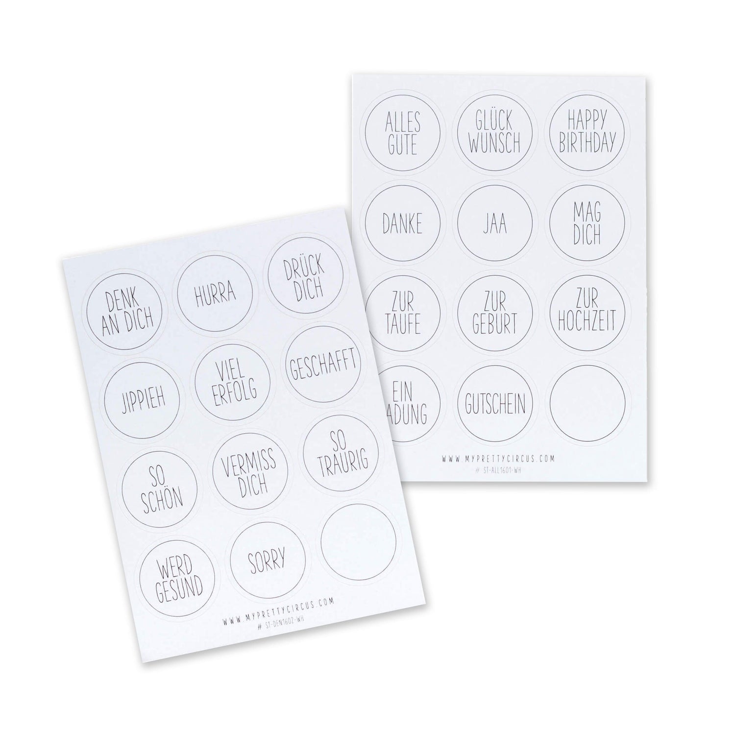 Sticker &quot;Alles Gute&quot; rund weiß 