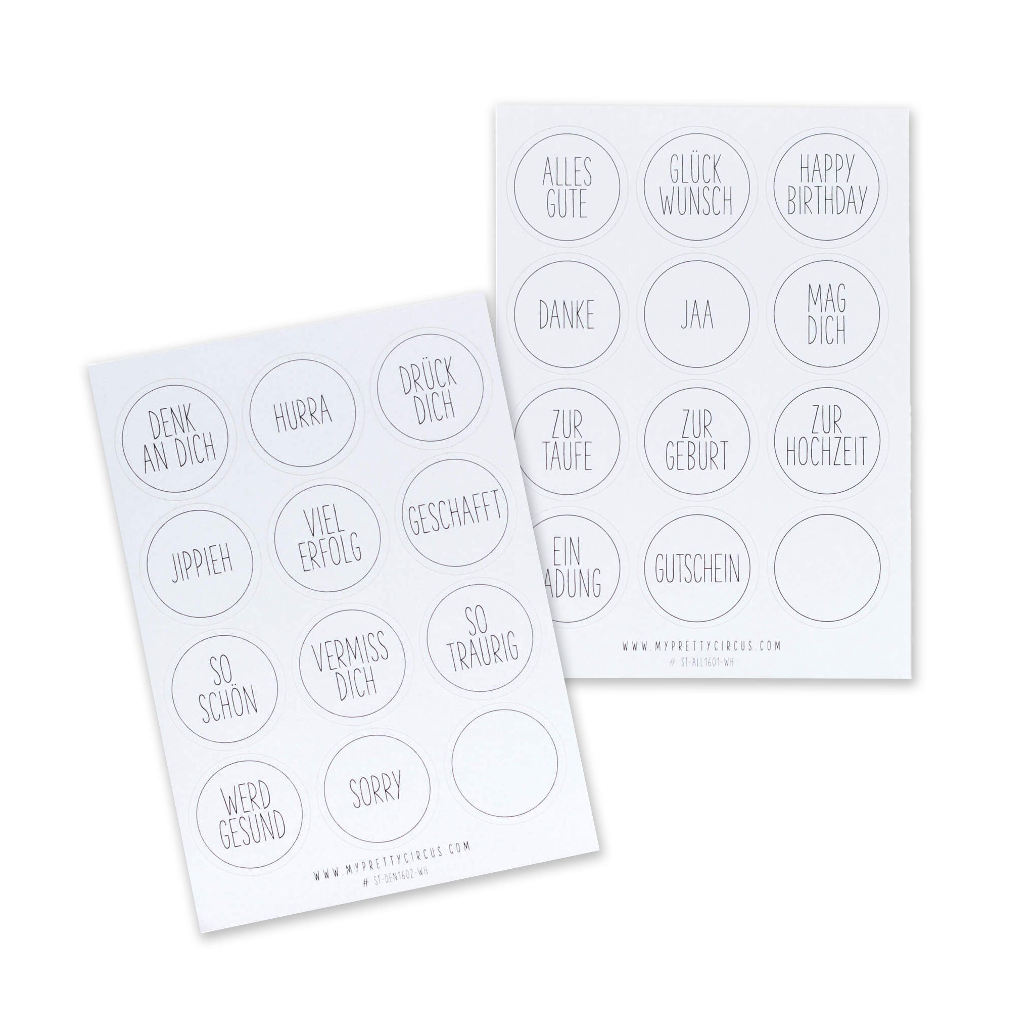 Sticker &quot;Alles Gute&quot; rund weiß 