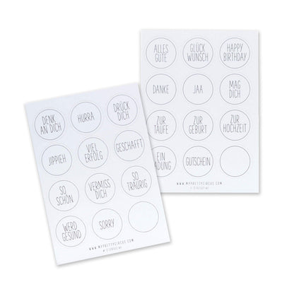 Sticker &quot;Alles Gute&quot; rund weiß 