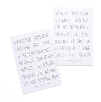 Sticker &quot;Hurra&quot; eckig weiss 