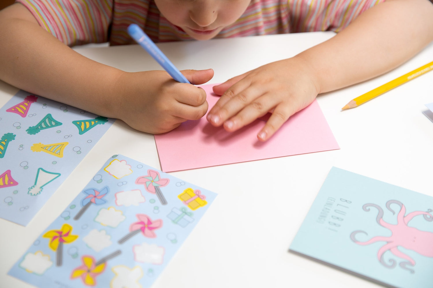 Einladungskartenset für Kindergeburtstag &quot;Party Animal-Krake&quot; - MyPrettyCircus - PA-4OCT1701-LB